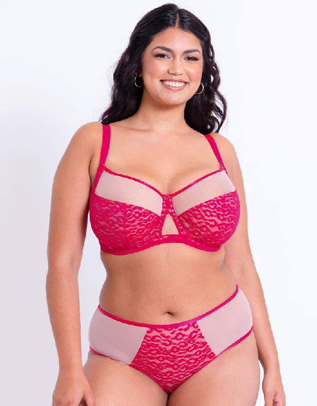 Curvy Kate Victory Wild Balcony Bra Hot Pink/ Blush