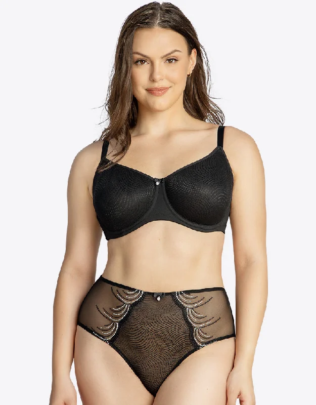 Parfait Pearl Unlined Seamless Minimizer Bra Black